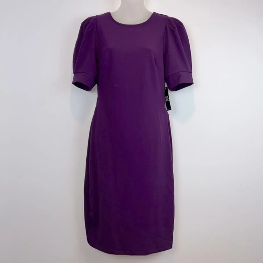 New York & Company Purple Sheath Dress